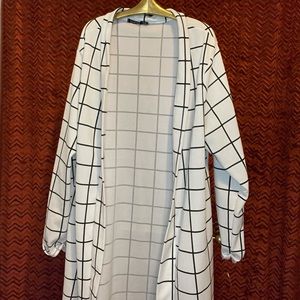 Black & White Windowpane Style Duster